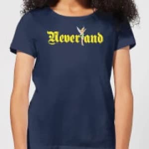 Disney Peter Pan Tinkerbell Neverland Womens T-Shirt - Navy - L