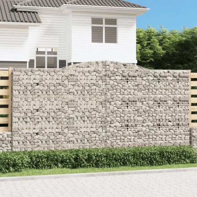 VIDAXL Arched Gabion Baskets 4 pcs 400x30x200/220cm Galvanised Iron Vidaxl 8720845575168