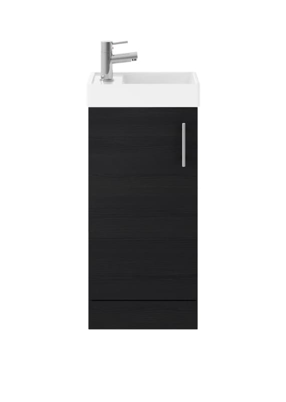 Balterley Cloakroom Floor Standing 1 Door Vanity Unit Basin Charcoal Black 400mm Black