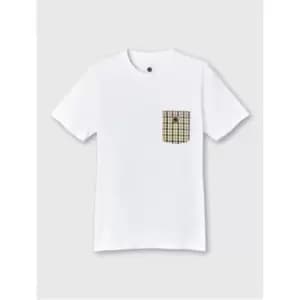 Pretty Green Raglan Check Pocket T-Shirt - White