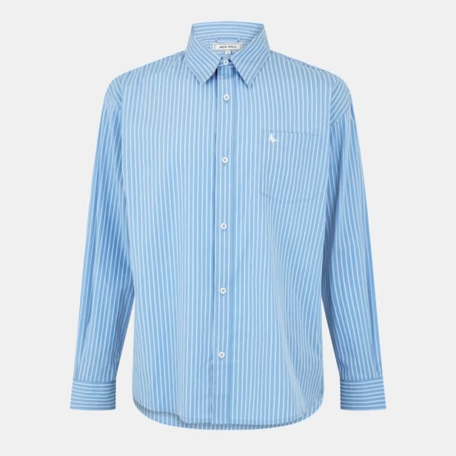 Jack Wills Mens JW Long-Sleeve Plain Shirt Sky Blue male S