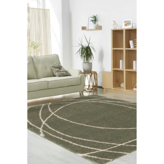 Homemaker Aura Squiggle Rug Sage Green Shaggy Rugs 120x170cm Green 41393515125