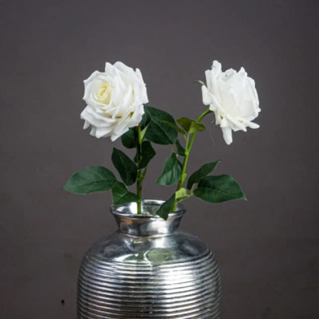 Hill Interiors Garden Rose Artificial Flower White/green (One Size)
