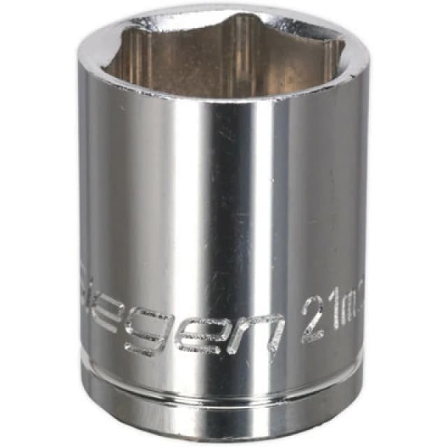 Loops 21mm Chrome Plated Drive Socket - 1/2" Square Drive - High Grade Carbon Steel Metallics