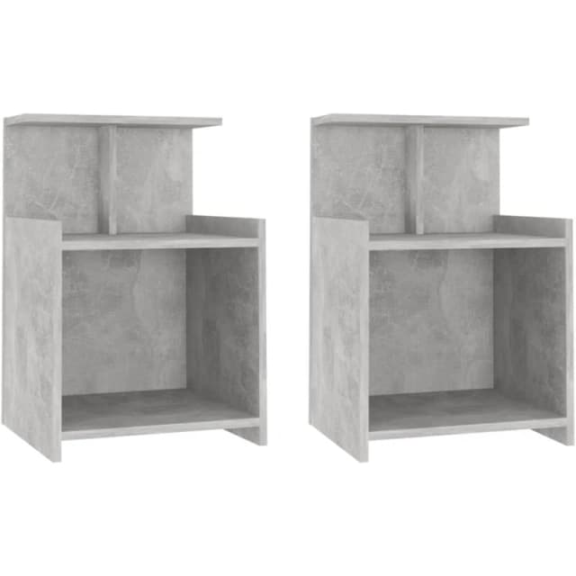 VIDAXL Bed Cabinets 2 pcs Concrete Grey 40x35x60cm Engineered Wood Vidaxl 8720286557891