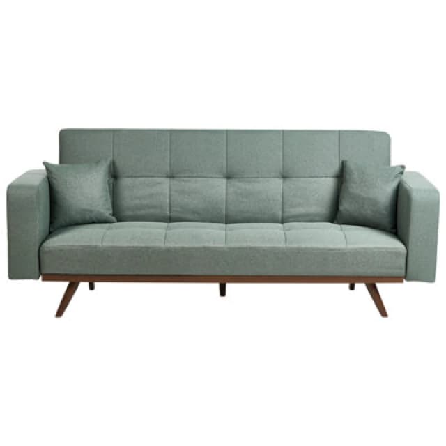 Beliani Sofa Bed 3 Seater Hjulby Green