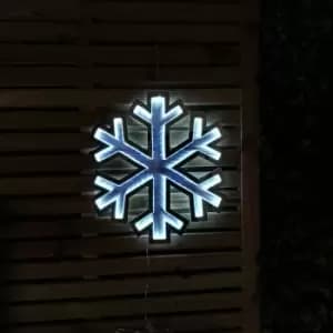 40cm LED Infinity Christmas Light Hanging Snowflake Decoration in Bright White