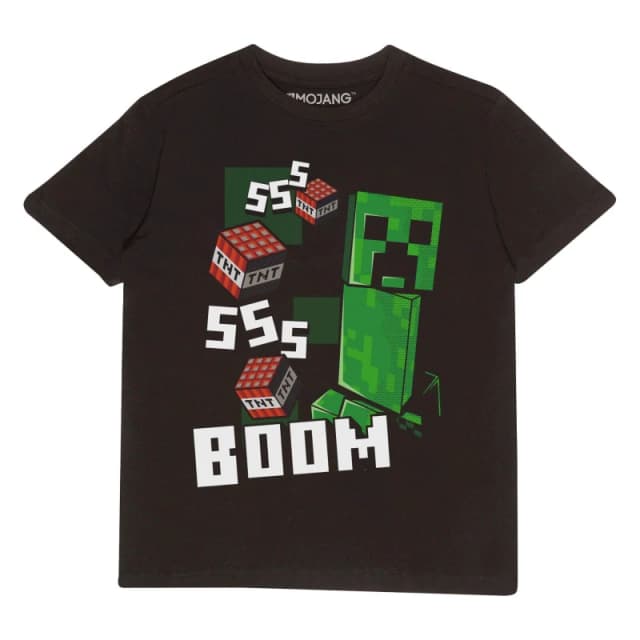 Minecraft Like A Boss T-Shirt in Black Size: 7-8 Years Black Unisex 7-8 Years