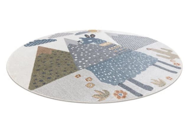 RugsX Carpet Bono 8275 Circle Lama Cream / Light Grey Circle 100 Cm