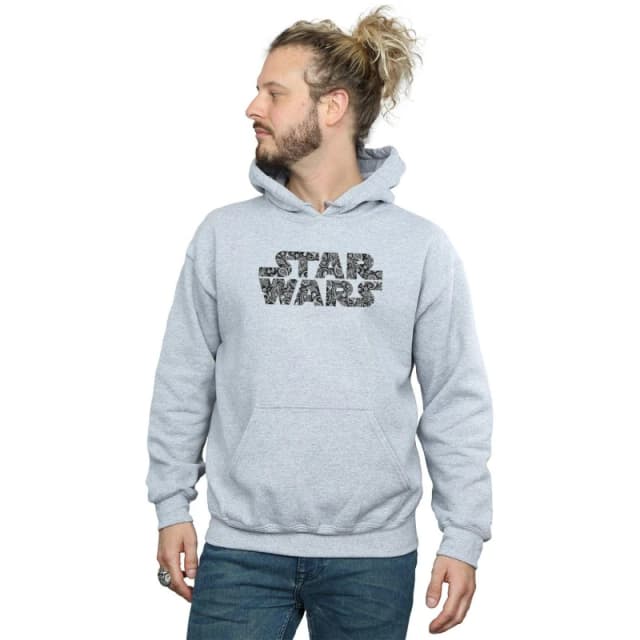 Star Wars Star Wars Men Paisley Logo Hoodie in Grey Size: Small Grey S Male 5057864288605