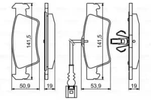 Bosch 0986494219 BP1155 Brake Pad Set Disc Brake Rear Axle