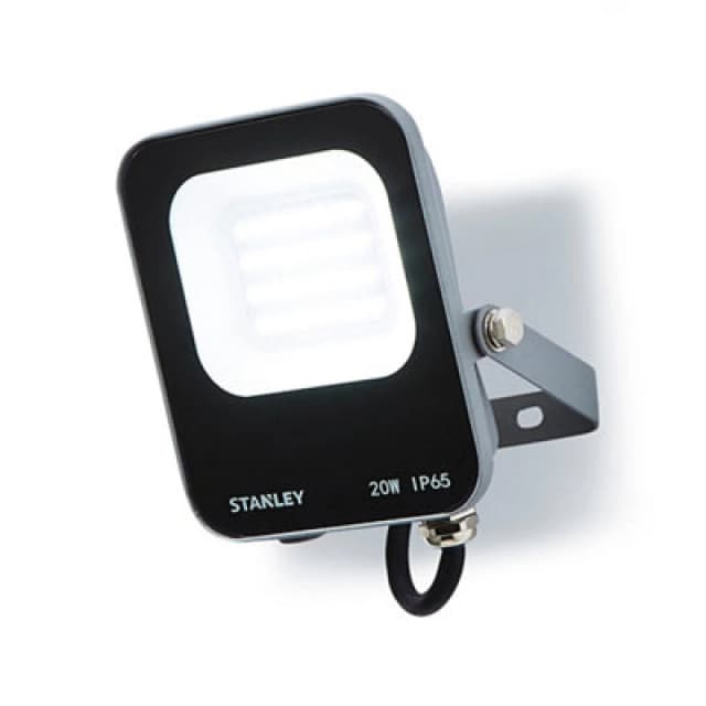 Stanley Ik10 Black Mains-Powered Cool Daylight LED Without Sensor Slimline Floodlight 2200Lm