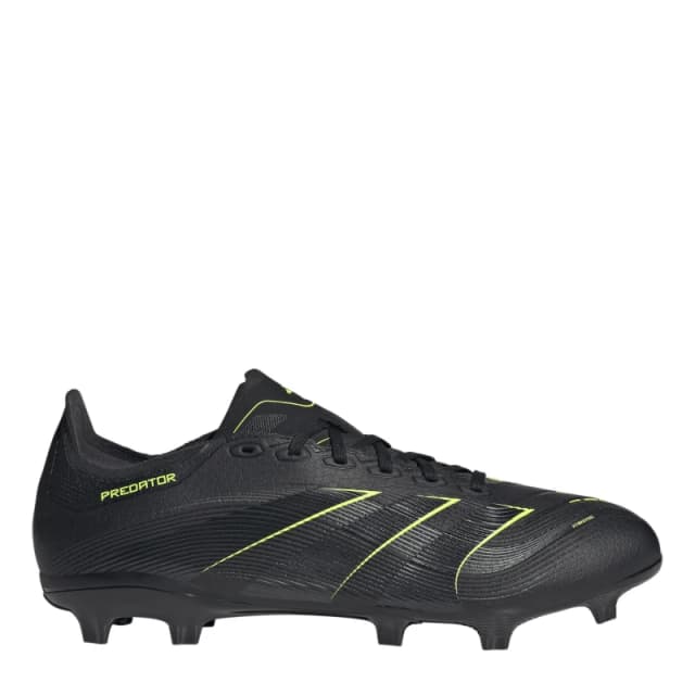 adidas Mens Pred Large Firm Ground Football Boots Blk/Crbn/Lemon male 12 (47.3)