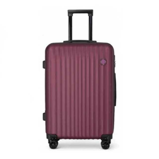 Infinity Leather Hard Shell ABS Suitcase 8 Wheel Travel Case Holiday Bags in Burgundy Size: Medium Burgundy Unisex Medium