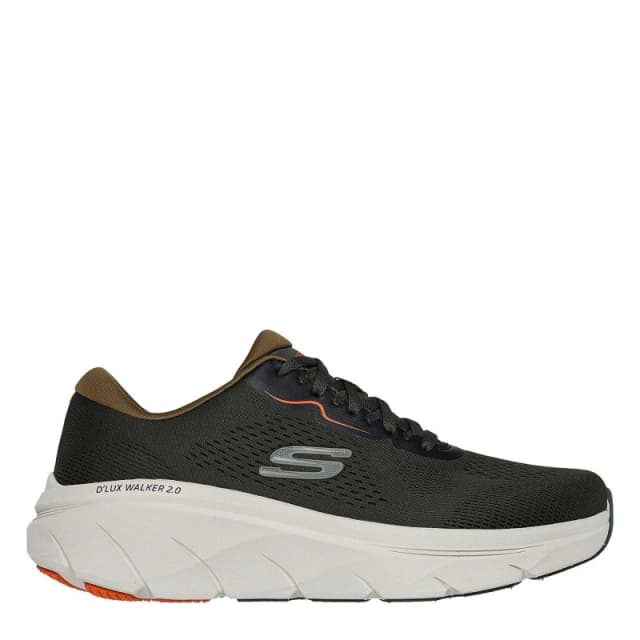 Skechers Mens D'Lux Walker Memory Foam 2.0 Trainers UK Size 7 (EU 41) Olive Orange SKE2300-OLOR-7
