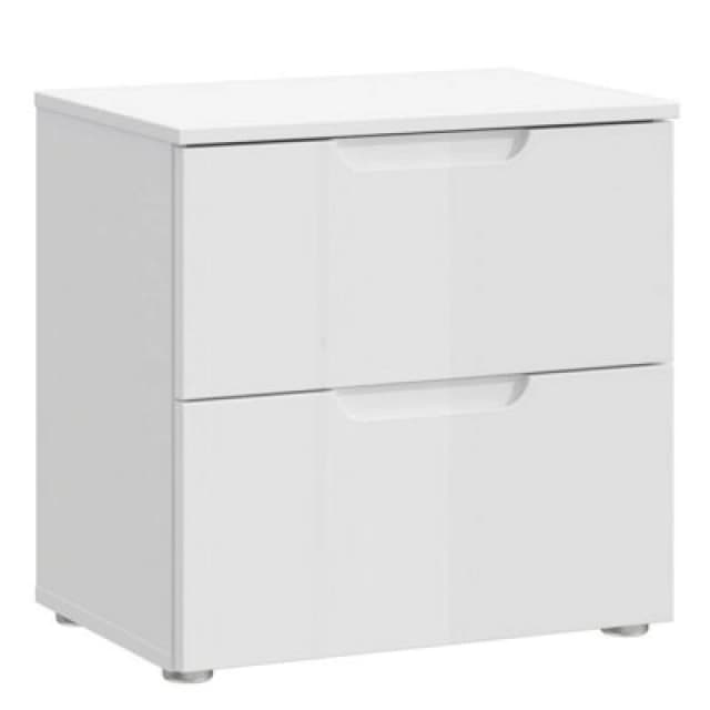Sienna Bedside In White/white High Gloss