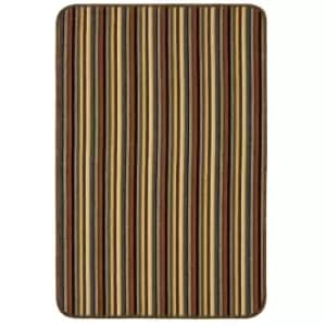 Java washable stripe mat -Brown
