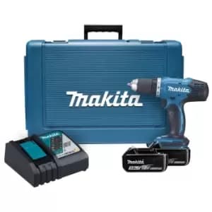 Makita Lxt Cordless 18V 3Ah Li-Ion Drill Driver 2 Batteries Ddf453Rfe
