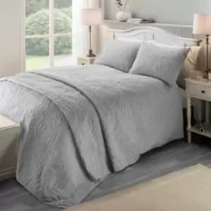 Luana Duvet Cover and Pillowcase Set Silver Silver