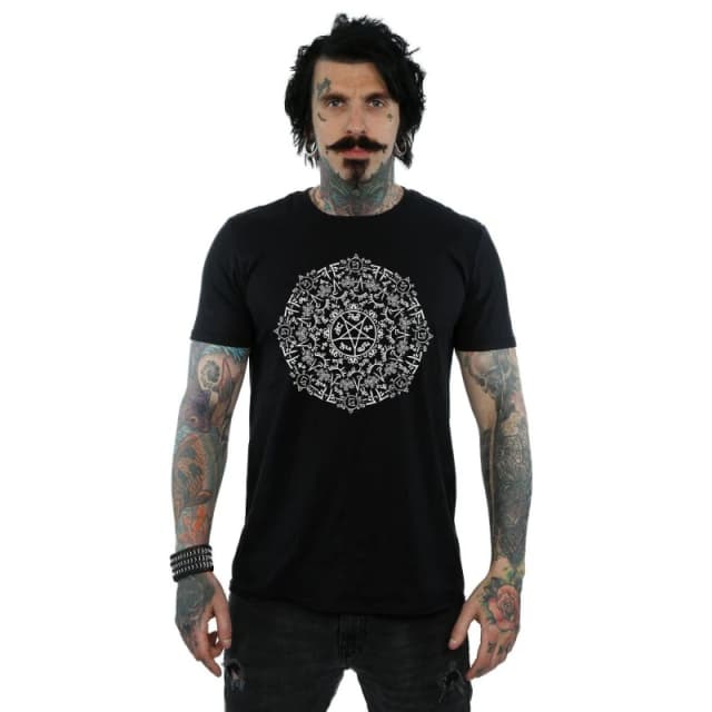 Supernatural Supernatural Men Symbol Circle T-Shirt in Black Size: Small Black S Male 5057245673587
