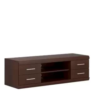 Imperial Wide 4 Drawer TV Cabinet In Dark Mahogany Melamine