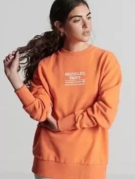 Superdry Studios 100% Recycled Sweat - Orange, Size M/L, Women