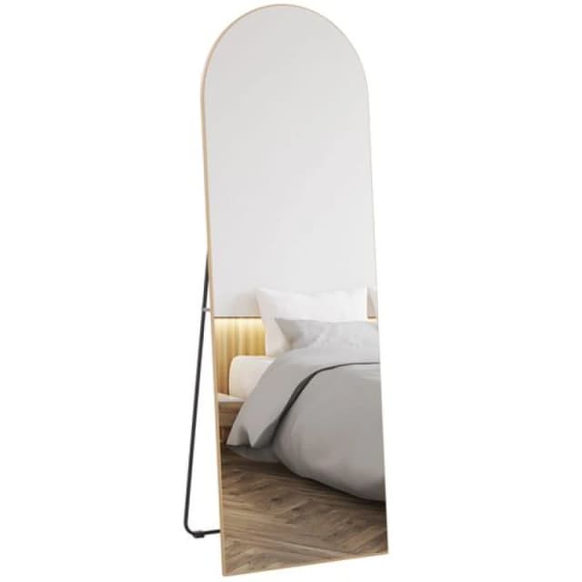 HOMCOM HOMCOM 50 x 150cm Arched Full Length Mirror Frameless for Living Room Bedroom in Gold Gold One Size Unisex 5061025079766