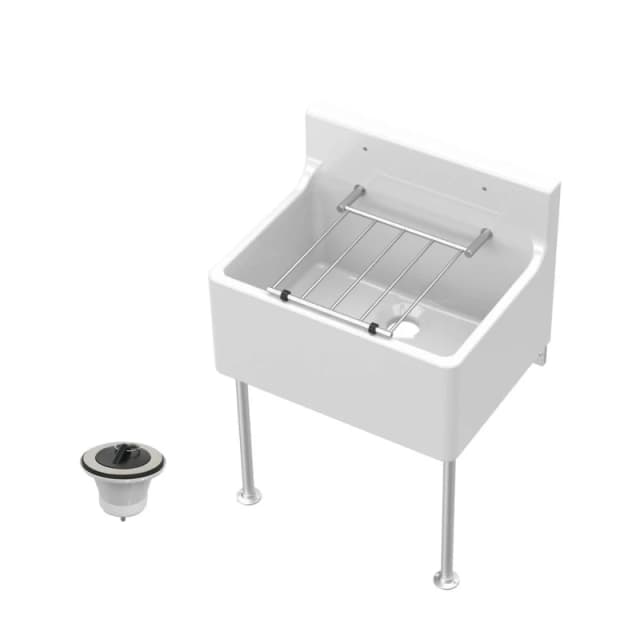 Balterley Traditional Fireclay Cleaner Sink With Waste And Legs - 515 X 382 X 393mm