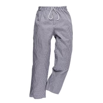 Portwest C079 Bromley Chef Trousers Blue / White Extra Large 31"