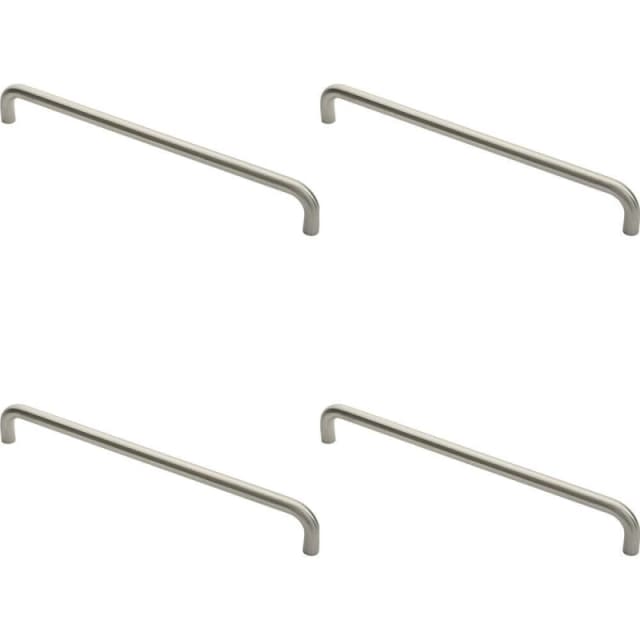 Loops 4x Round D Bar Pull Handle 469 x 19mm 450mm Fixing Centres Satin Stainless Steel Metallics unisex