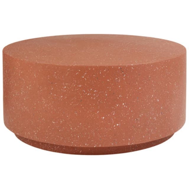 Beliani Coffee Table Trezzo 90 Cm 90 Cm Terrazzo Effect Red Terrazzo