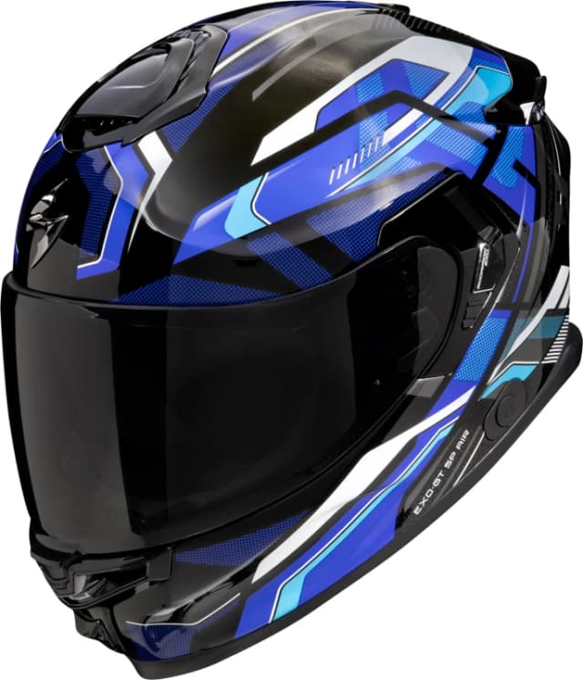 Scorpion EXO-GT SP AIR Augusta Black Grey Blue Full Face Helmet Size XL