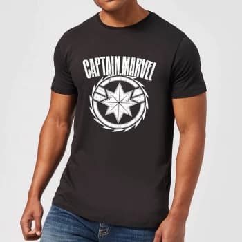 Captain Marvel Logo Mens T-Shirt - Black - 3XL - Black