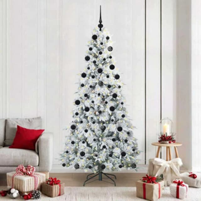 Vidaxl Artificial Hinged Christmas Tree White 210 Cm Pe And Pvc