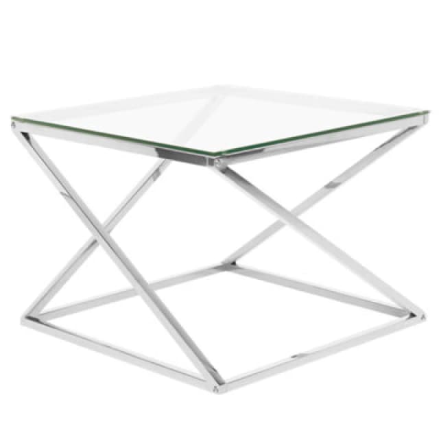 Beliani Coffee Table Beverly Glass Silver