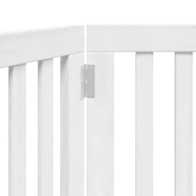 vidaXL Dog Gate Foldable 2 Panels White 160cm Poplar Wood, White 352250