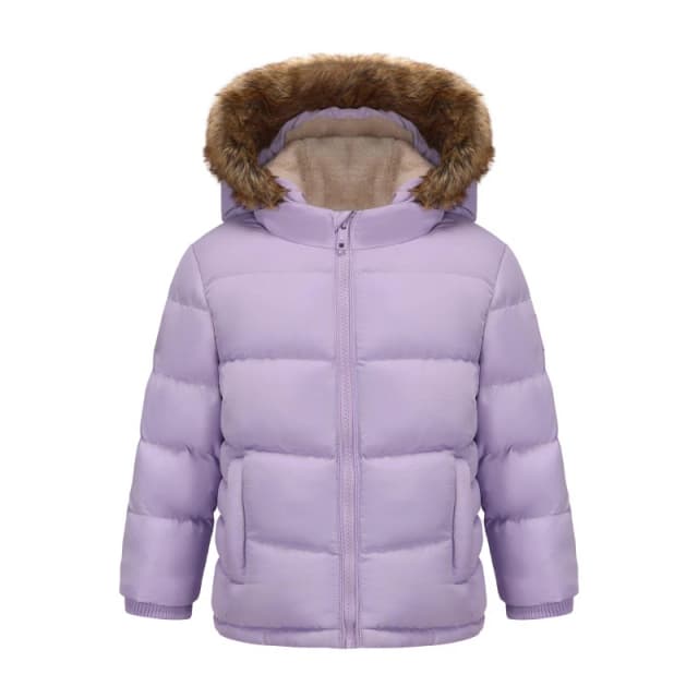 SoulCal Kids 2 Zip Bubble Hooded Long Sleeve Short Puffer Jacket Purple female 2-3 Yrs