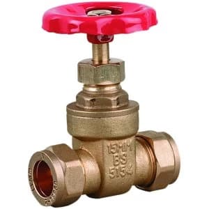 Wickes Brass Fullway Compression Gate Valve - 15mm