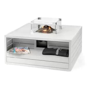 Happy Cocoon White Aluminium Square Table Gas Patio Heater