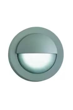 LED Outdoor Bulkhead Glass Aluminium Wall Light Grey IP44