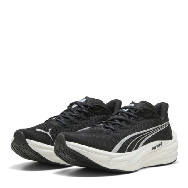 Puma Mens Deviate Nitro 4 Running Shoes Black/White male 12 (47)
