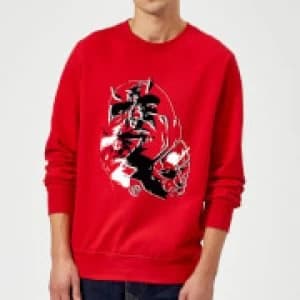 Marvel Knights Daredevil Layered Faces Sweatshirt - Red - L