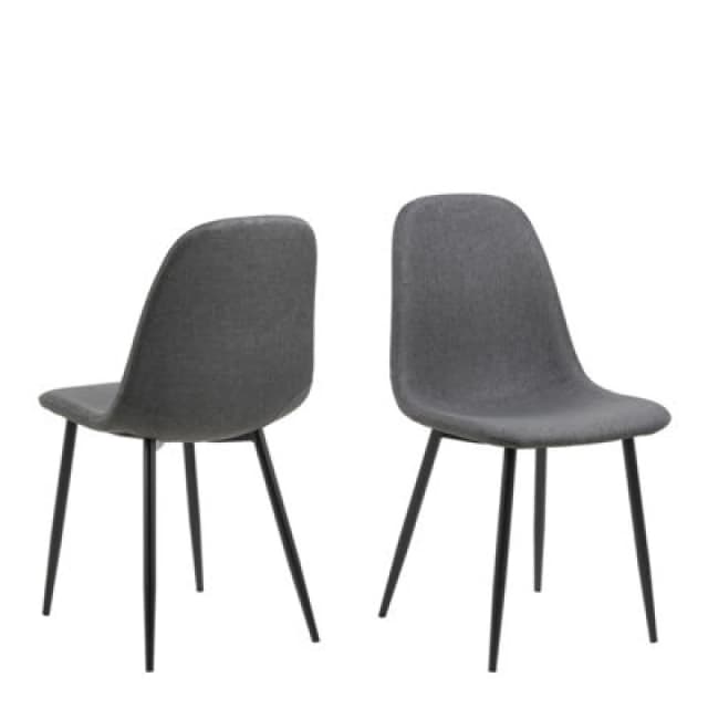 Furniture To Go Celia Dining Chair in Light Grey Set of 4 in Dark Grey Dark Grey Unisex