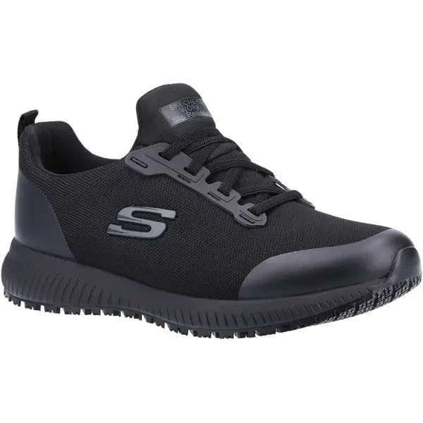 Skechers Squad Womens Wide Fit Slip Resistant Work Shoes 32944-56306-04 Colour: Black