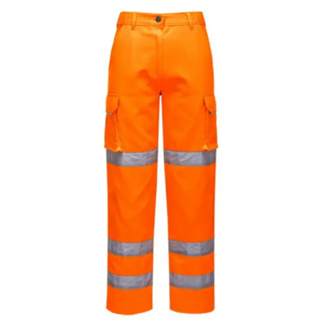 Portwest Womens Three Band Hi Vis Work Trousers LW71ORRXL Colour: Orange