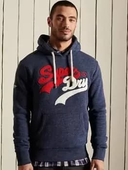 Superdry Vl Source Hood, Navy Marl, Size L, Men