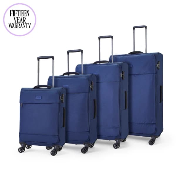 Rock Luggage Paris Underseat Soft Shell Navy Suitcase