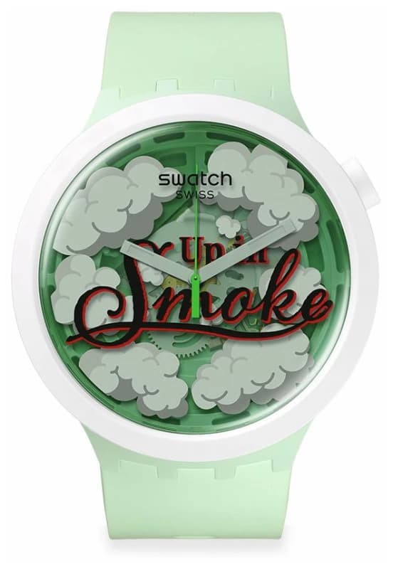 Swatch SB03Z103 UP IN SMOKE PUFFFFRAMIC BIOCERAMIC Watch