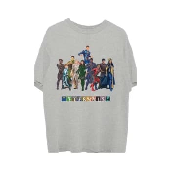 Marvel Comics - Eternals Colour Block Characters Unisex Large T-Shirt - Grey