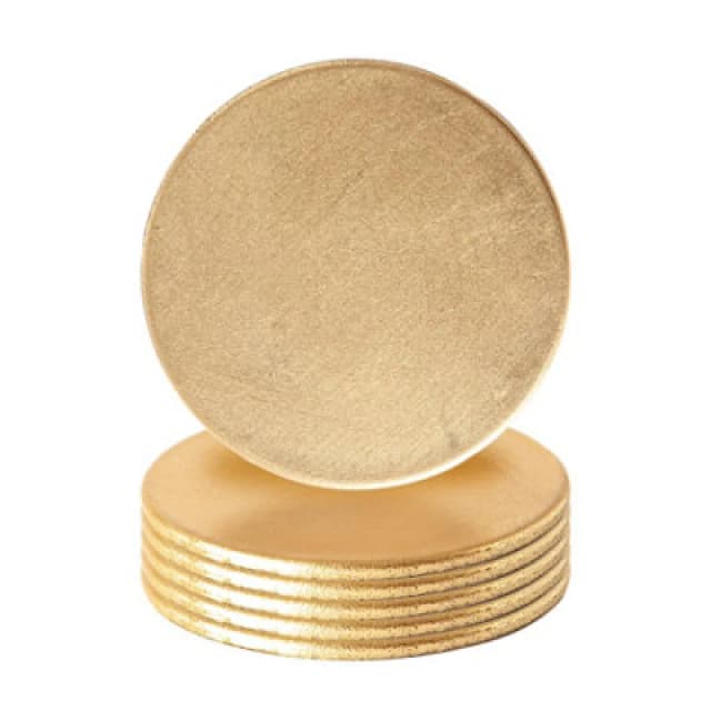 Argon Tableware Metallic Coasters - 10Cm - Gold - Pack Of 6